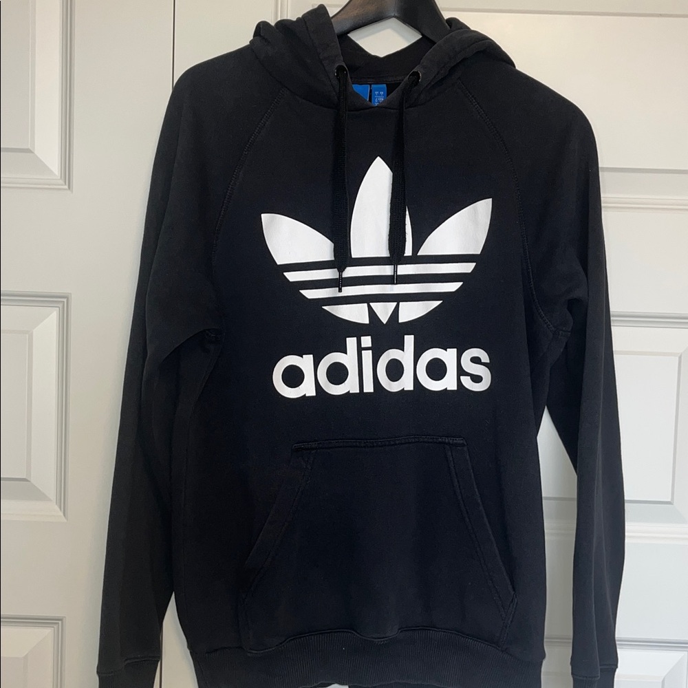 Adidas Trefoil Hoodie in Black with White Logo